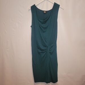 Teal Sleeveless Knot-Detail Jersey Dress